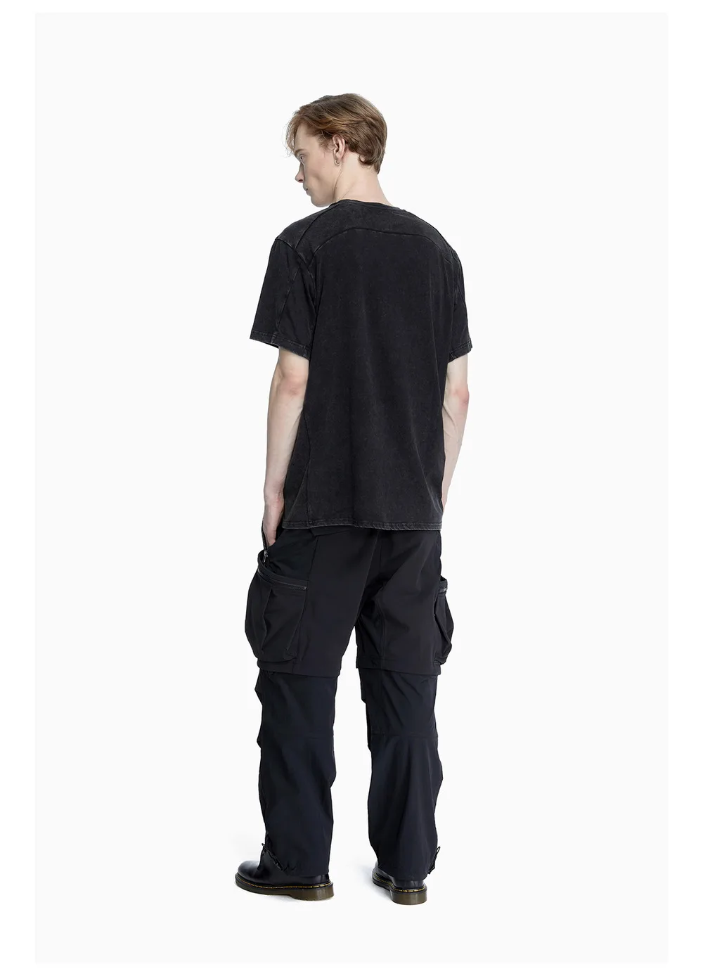 Reindee lusion 23ss 201 structural cut pure cotton t-shirt stacked structure diamond shape hem techwear gorpcore