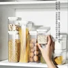 Clear Food Grade Plastic Storage Jar Airtight Seal for Kitchen Snacks Cereals Beans Kitchen Storage Organizer Kitchen Storage 5