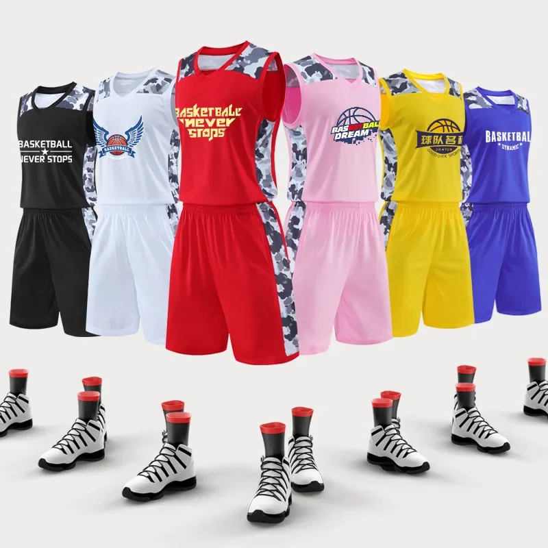 Personalized Adult Digital Print Basketball Jersey Polyester Mesh Summer Breathable Basketball Uniform Set For Men LQ2056