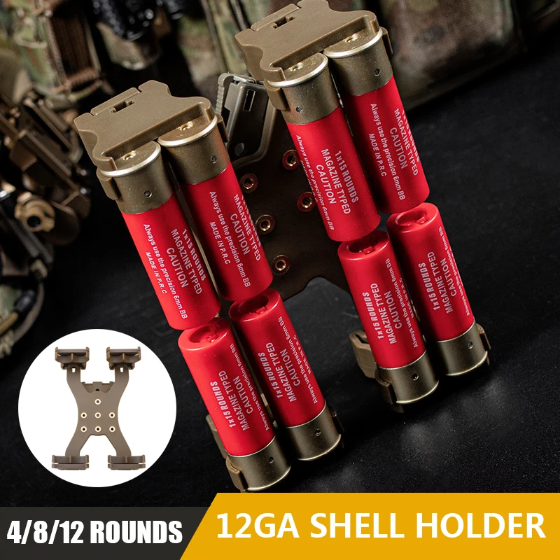 Tactical Shotgun Shell Holder for 12GA Shells Adjustable Magazine Ammo