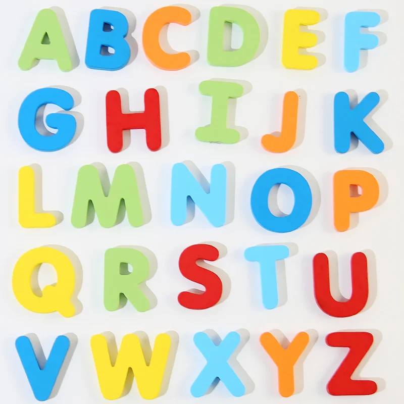 Children's Wooden Toys English Letter Cognitive Card Baby Enlightenment Early Education Fruit And Vegetable Puzzle Game Gift 5