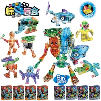NEW Cute style Tralalelo Tralala Figure Block Toy Tungtungtung Italian Brainrot Al Tralalero Tralala Building Blocks Blind Box