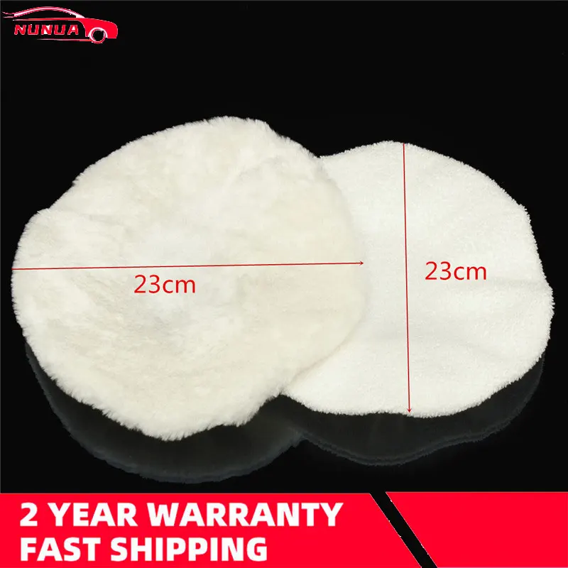 

2Pcs/Set Terry Cloth Woolen Fleece Polishing Bonnet Buffer 230mm Polishing Pad For 9/10 inch Car Paint Care Waxing Polisher
