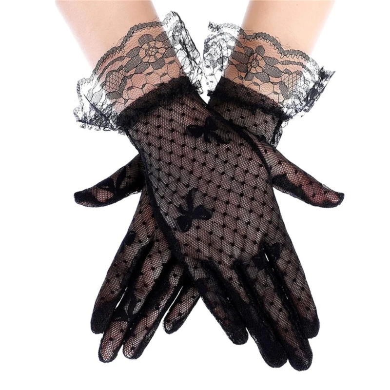 

Short Lace Gloves Tea Party Gloves Women Lace Gloves Bridal Wrist Gloves gloves Banquet Gloves Dance Gloves
