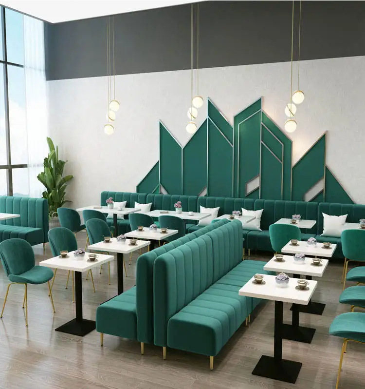 Double Side Restaurants Booth Sofa Set Table and Chair Restaurant Booth Furniture