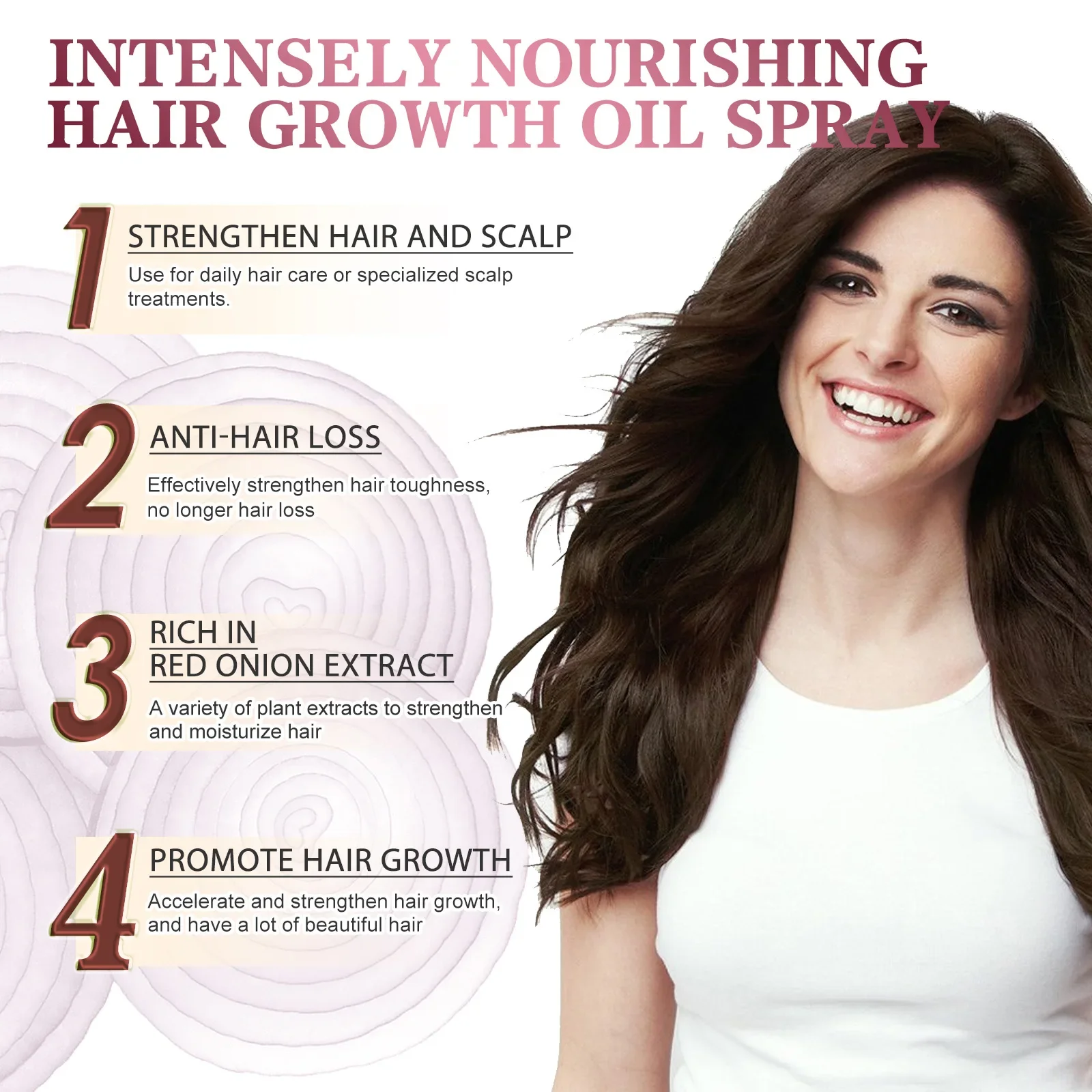 Hair Growth Serum Hair Growth Spray Hair Growth Serum Spray Prevent Hair Loss Scalp Treatment Improve Alopecia Strengthening Anti Dry Frizz Red Onion Essential Oil