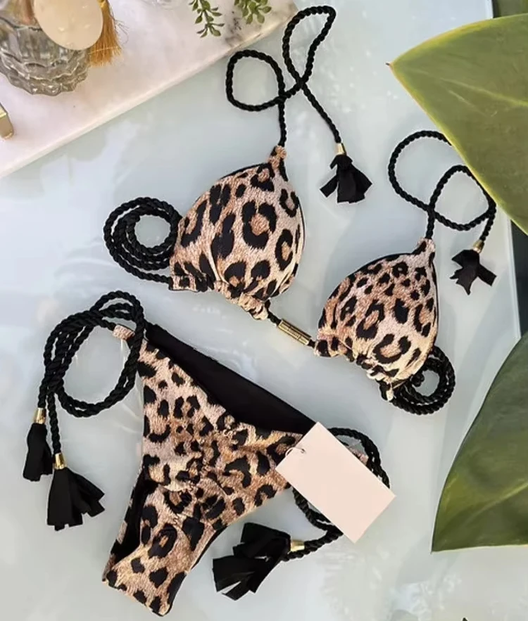 Sexy Swimsuit Women Triangle Bikinis Set Thong Bandage Swimsuits Solid Color bathing suit Two Piece String Swimear Beach Wear 1