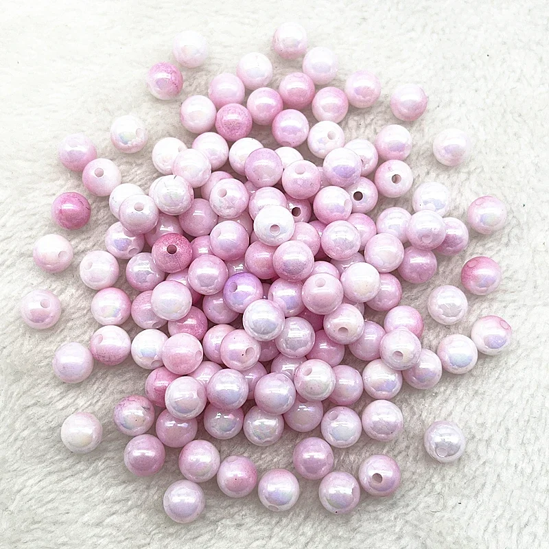 Acrylic Beads 6mm 8mm 10mm Round Acrylic Pearl Beads Loose Spacer Beads for Jewelry Making DIY Bracelet Necklace Pendant Earrings