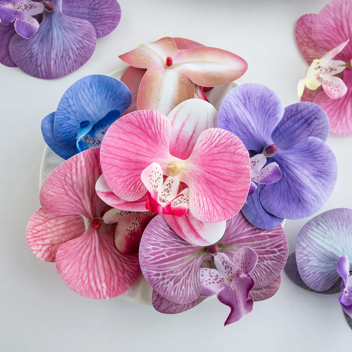 Artificial Flowers Thai Butterfly Orchid Festival Wedding Wreath Bridal Headwear hair Diy gift Decor Accessorie