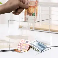 Transparent Acrylic Piggy Bank Compact Saving Pot Coin Jar Daily Use Container Money Supply Change Box Break to Open 1
