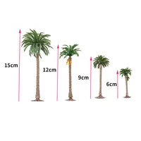Height 6-15cm Coconut Palm Tree Model DIY Park Rainforest Train Railroad Decoration Building Landscape Miniature Tree 5Pcs 2