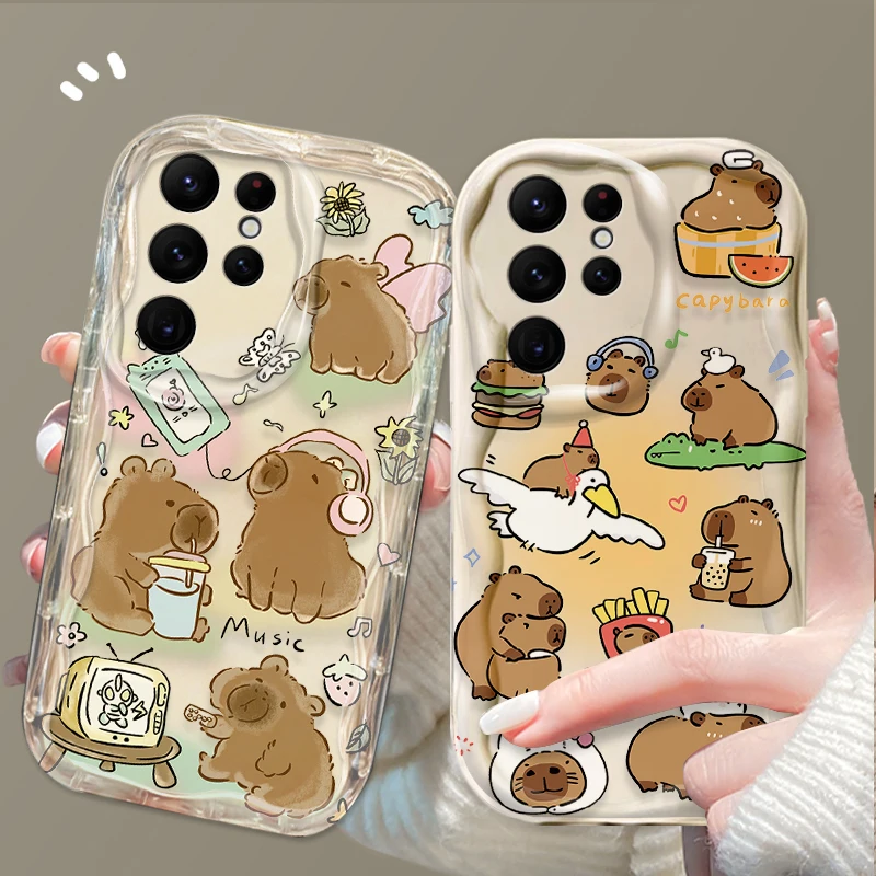 Charming Cartoon Capybara Wave Phone Case