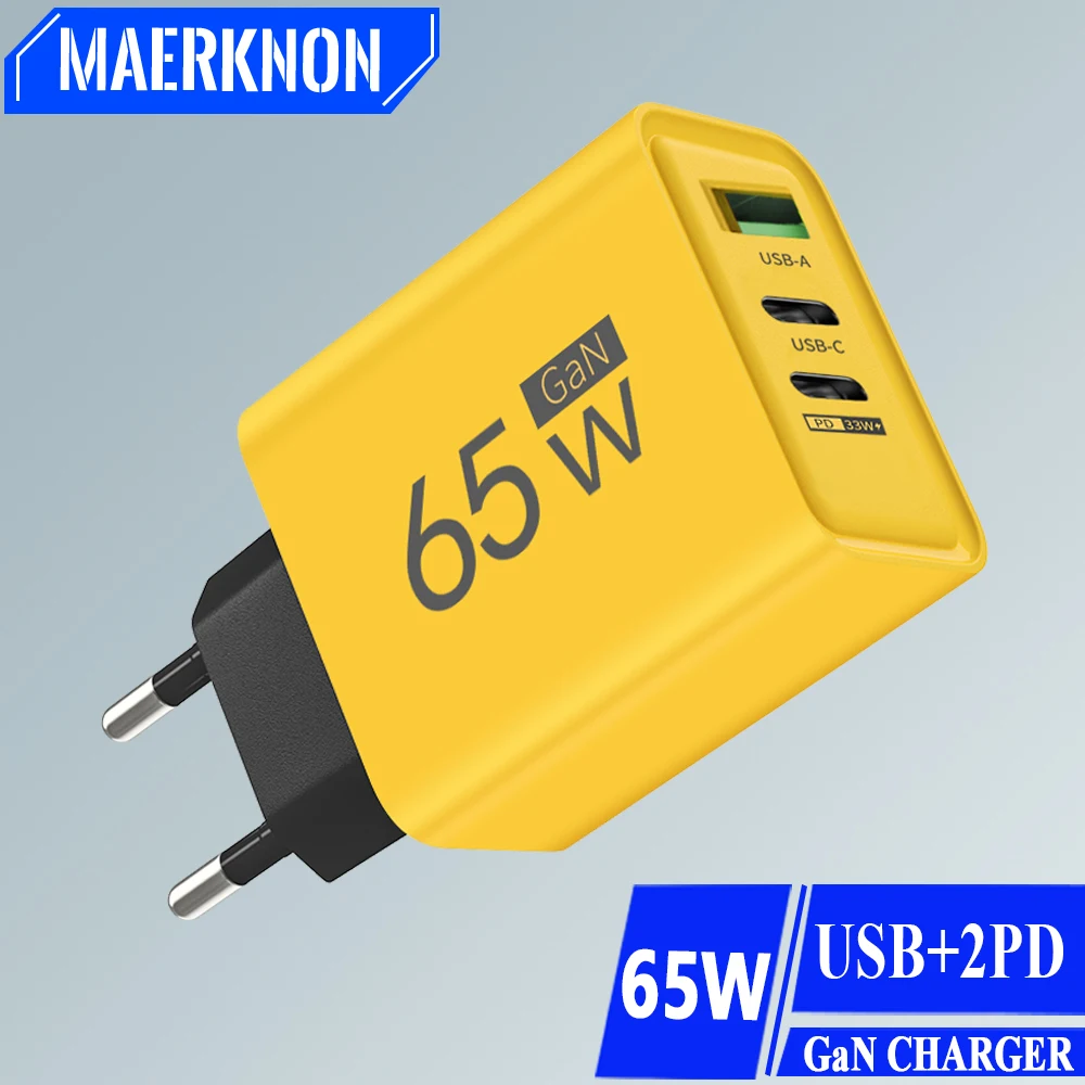 Adaptador-de-parede-de-carregamento-r-pido-port-til-65W-GaN-Carregador ...