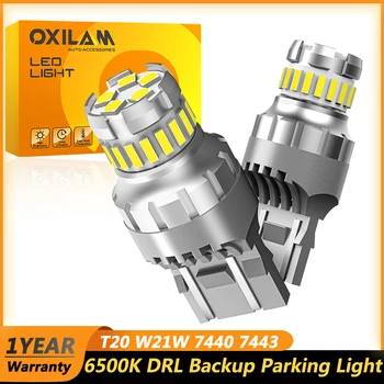 T20 W21W LED Canbus W21/5W Led 화이트 7440 7443 Led 전구 자동차 주간 주행 위치 주차 조명 운전 램프 DRL, 2 개