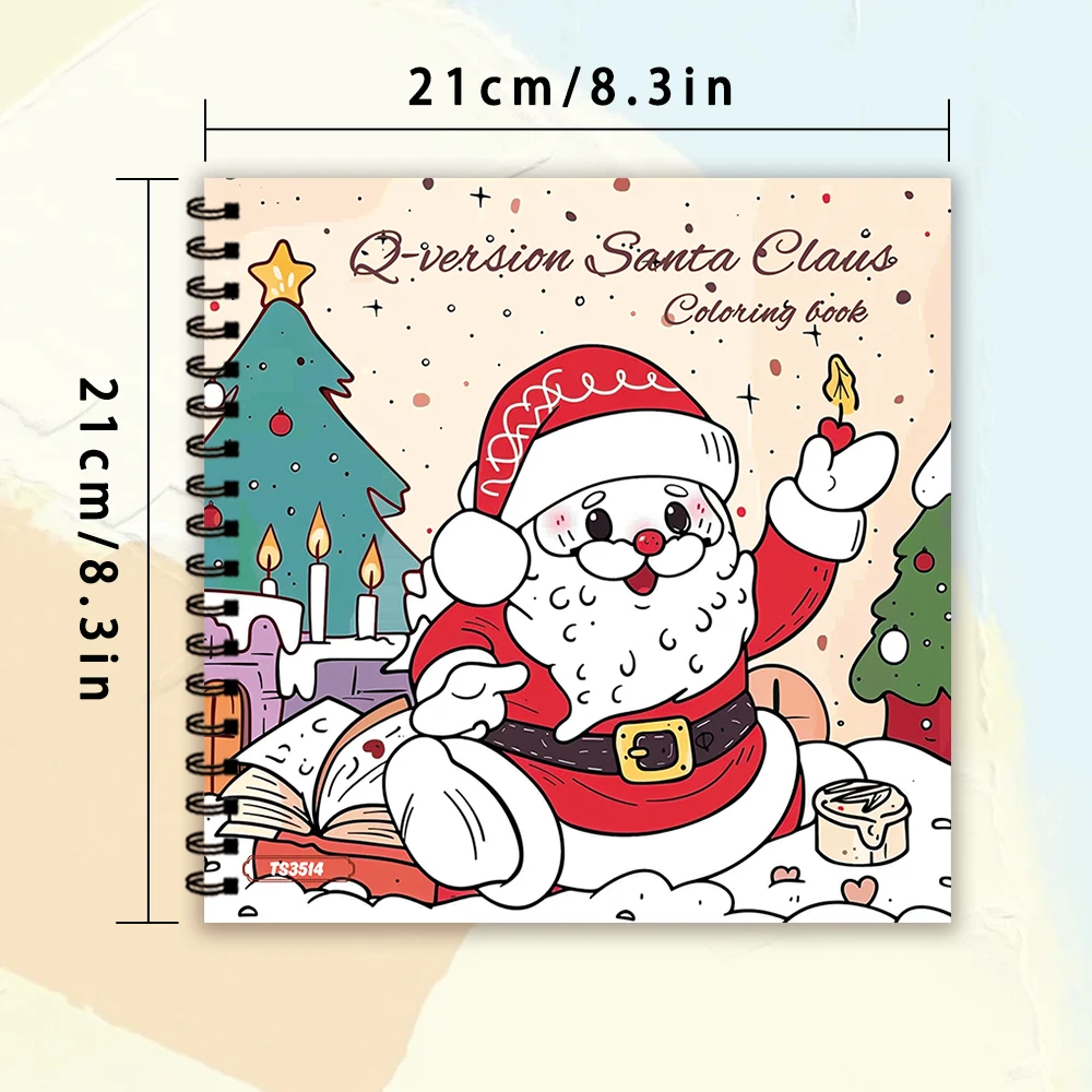 30 Sheets Spiral Coloring Book, 8.3x 8.3in100gsm Thick Paper for Adult Teenagers for Emotional Relief, Christmas Gift 5