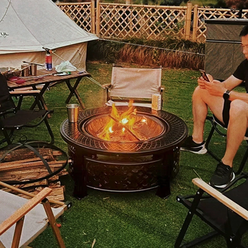 Nordic Iron Fire Pit for Outdoor Heater Charcoal Stove Household Creative Outdoor Courtyard Multifunction Charcoal Brazier