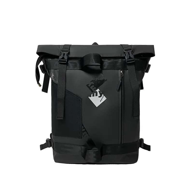 Trendy Backpack with Roll Top Closure, Large Capacity Waterproof Schoolbag Backpack  for Men Bag