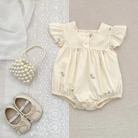 Summer Baby Girl Romper Flying Sleeve Clothes Sweet Lace New Newborn Baby Rompers Girls Jumpsuit Embroidered Flowers Baby Romper