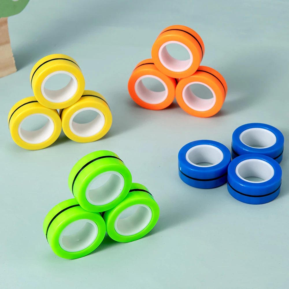 3pcs Magnetic Rings Unzip AntiStress Ring Spinner Magnetic Spinner Magic Ring Tool Bracelet For Children and Adult