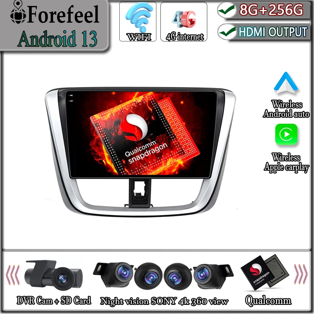 

Android 13 For Toyota Vios Yaris L 2016 -2019 DSP RDS Monitor Screen TV Autoradio Navigation GPS Video Multimedia 2DIN Vehicle