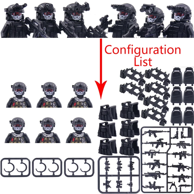 Military Special Forces MOC Building Block SWAT Ghost Commando Figures Police Soldiers Army Gun Weapons Children's Toy Gift B152 4