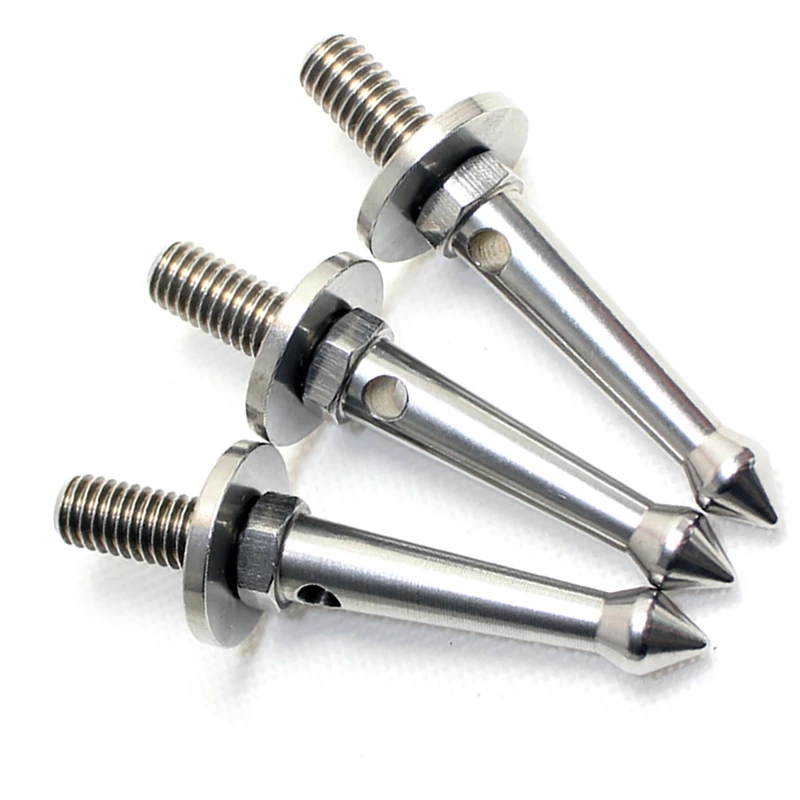Photo Tripod 3Pcs Stainless 3/8 Inch Tripod Foot Spikes For Softer Looser Terrain For Gitzo/Manfrotto/Siri/Benro, Etc.