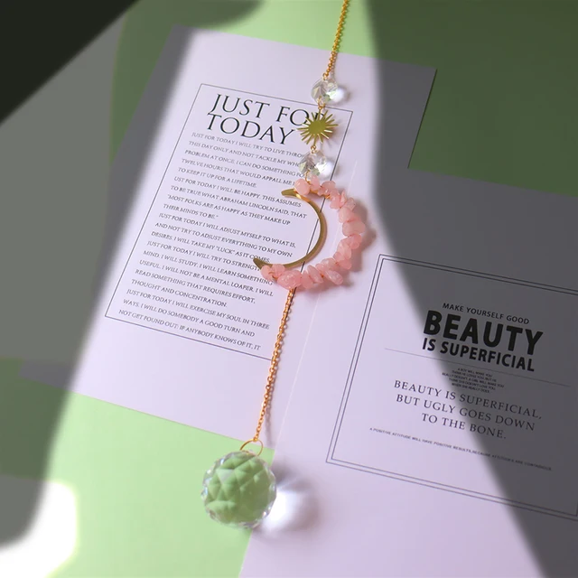 Napsütők Kristálygömb Medál Ablak Függő Szél Hangjelző Hold Világos Fogó Ólomüveg Nyolcszögletű Gyöngyök Kerti Otthoni Dekoráció - Image 5