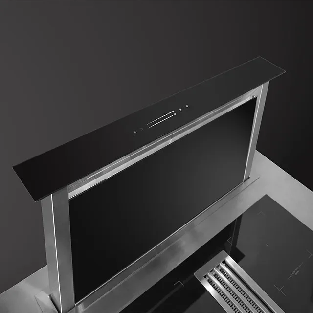 90CM Built in Lifting Range Hood Energy Saving Super Quiet Island Kitchen Cooker Hood Downdraft Black Stylish 3