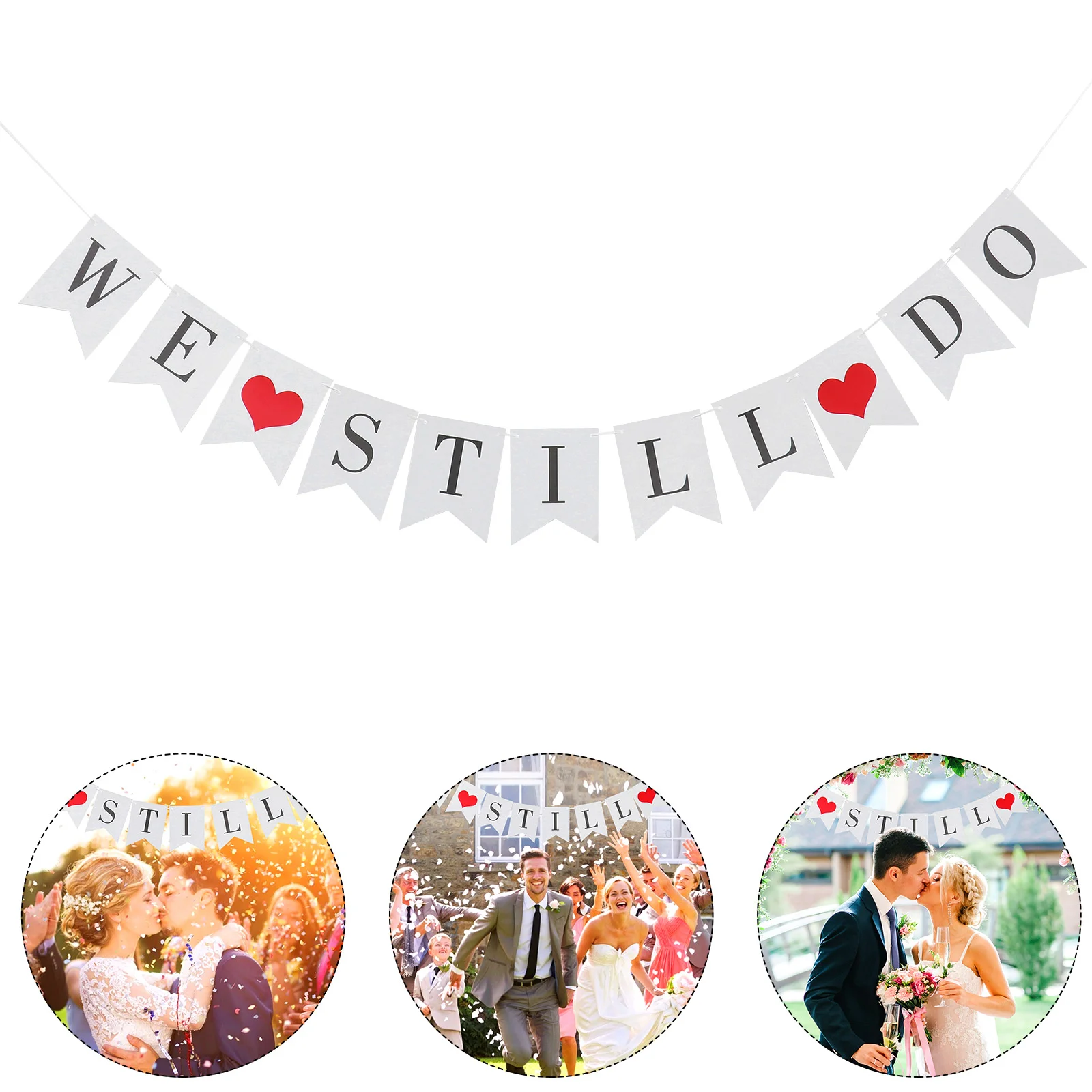 

We Still Do Garland Wedding Bunting Banner Party Flower Garlands Swallowtail Flags
