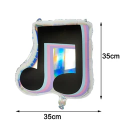 Music - Themed Party Supplies: Black Musical Note Disposable Tableware Set (Colorful)