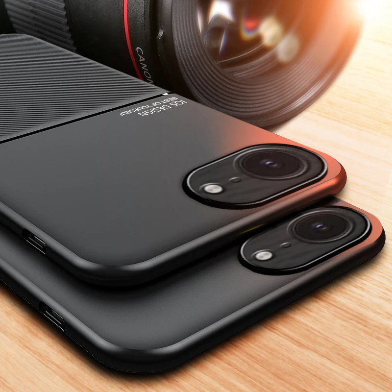 Magnetic Leather Plate Phone Case with Soft Silicone Back Cover