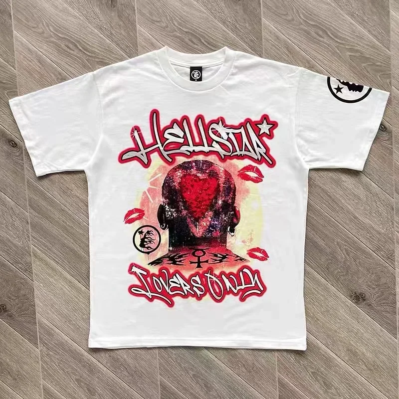 

Summer Hellstar Studios Only Tee Men Women 1:1 Red Graphic Print T-shirt Hip Hop Crewneck Short Sleeve Loose Tops