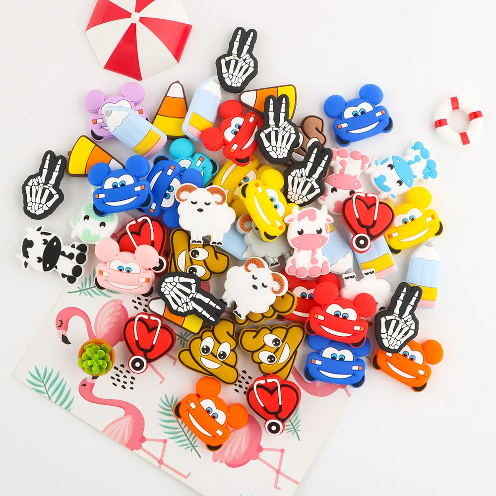 Silicone Pacifier Chain Silicone Account Beads Cartoon Bead