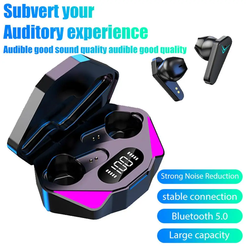 Earphones Wireless Bluetooth 5.0 Headset Stereo Sound Noise