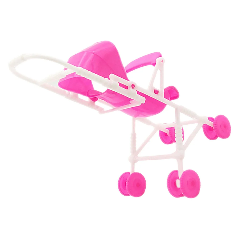 

Baby Doll Stroller Easy Fold Dolls Pushchair Foldable Baby Stroller Play Stroller Toy Canopy Swivel Wheels Basket Carriage Doll