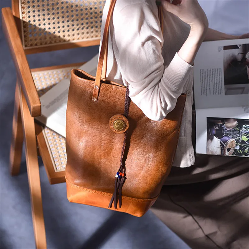 

Fashion desig natural genuine leather women large capacity tote bag casual organizer luxury real cowhide shopping shoulder bag