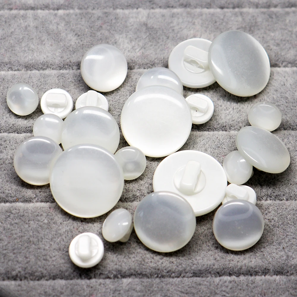 10mm- 22mm Shank White Pearlescent  Fashion Buttons for coat Shirt Sweater Classic Pearlescent Sewing Buttons 2