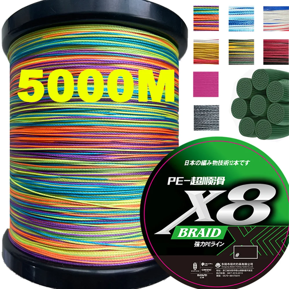 ThornsLine 5000M 1000M 8 geflochtenes Upgrade Japan Multifilament PE-Schnur 14-88LB Angelschnur mit hoher Festigkeit Hauptschnur Pesca