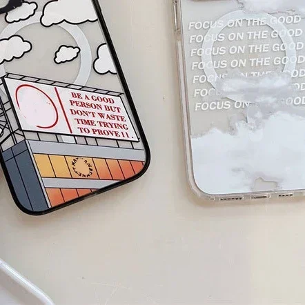 MagSafe Acrylic Cloud Phone Case Cover for IPhone 11 12 13 14 15 Pro Max Case for IPhone 15 Pro Max