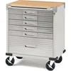 Seville Classics UltraHD Heavy Duty Rolling Cabinet Workbench Table w/Solid Wood Top, Workstation Garage,Office,Workshop,Granite 1