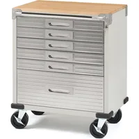 Seville Classics UltraHD Heavy Duty Rolling Cabinet Workbench Table w/Solid Wood Top, Workstation Garage,Office,Workshop,Granite 1