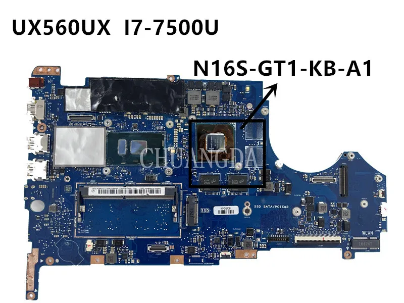 

Материнская плата для ноутбука Asus UX560UQK UX560UX, стандартный процессор с графической работой на плате