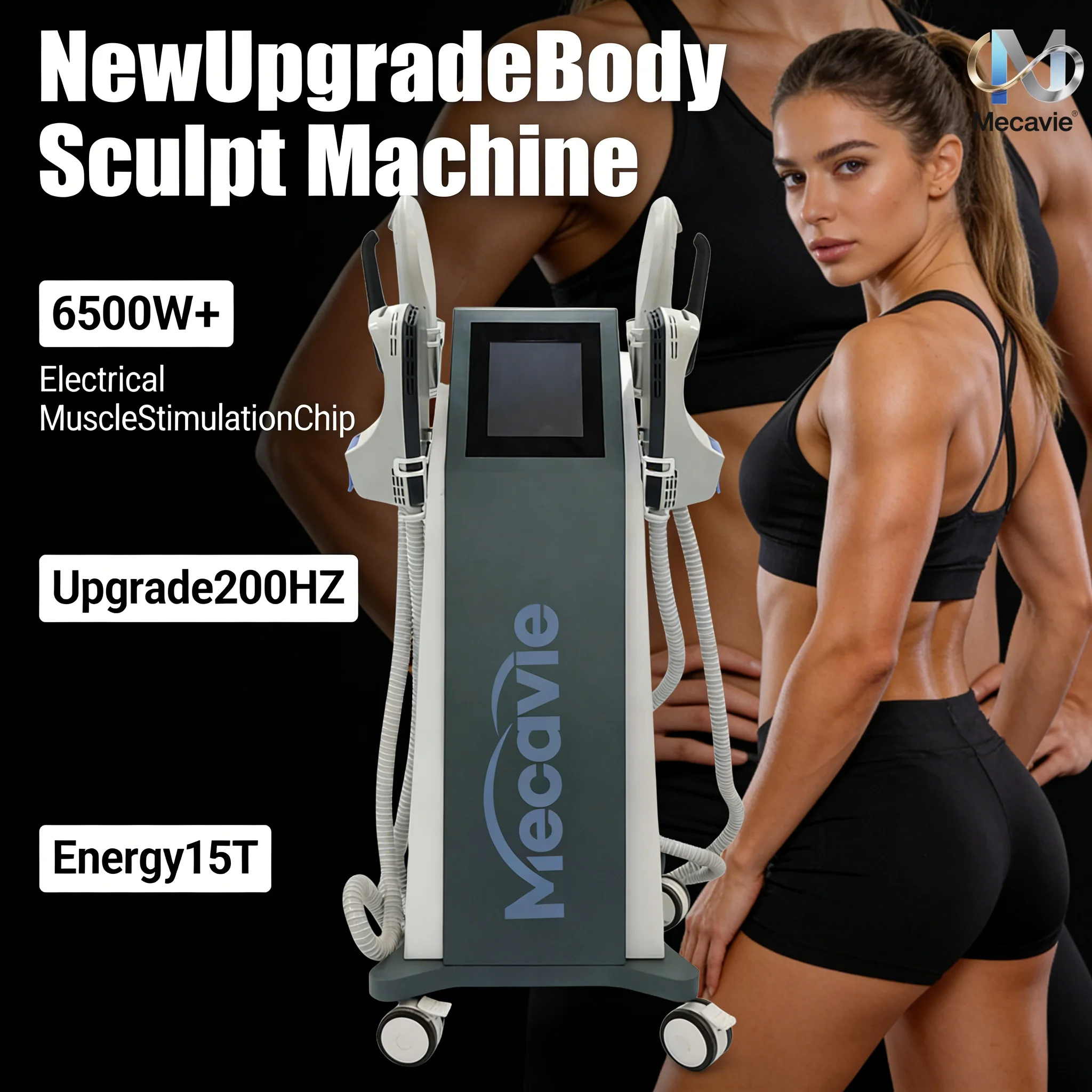 Máquina de Radiofrecuencia MECAVIE NEO 6500W Hi EMT EMSnova para Adelgazamiento, Quema de Grasa y Estimulación Muscular, Sin Tiempo de Descanso, Grado Profesional para Salón de Belleza