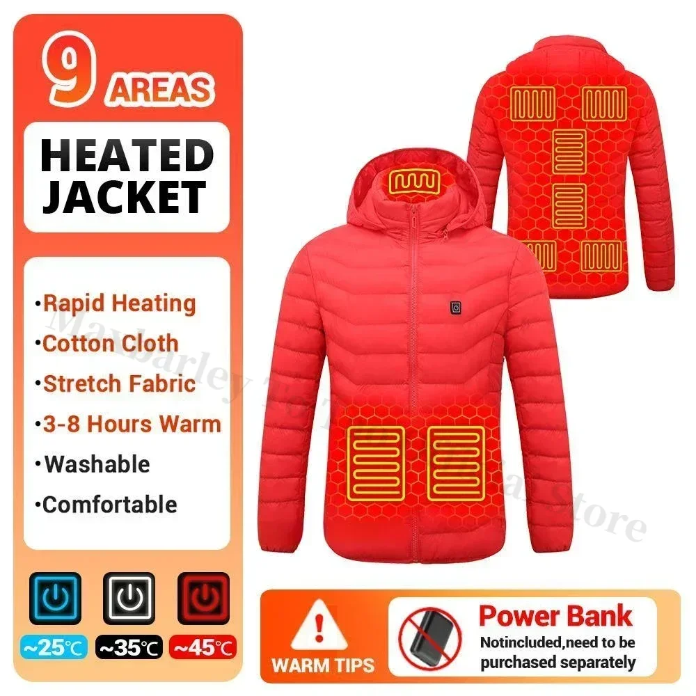 21 Areas Heating Jacket Men Winter USB Electric Heated Coat