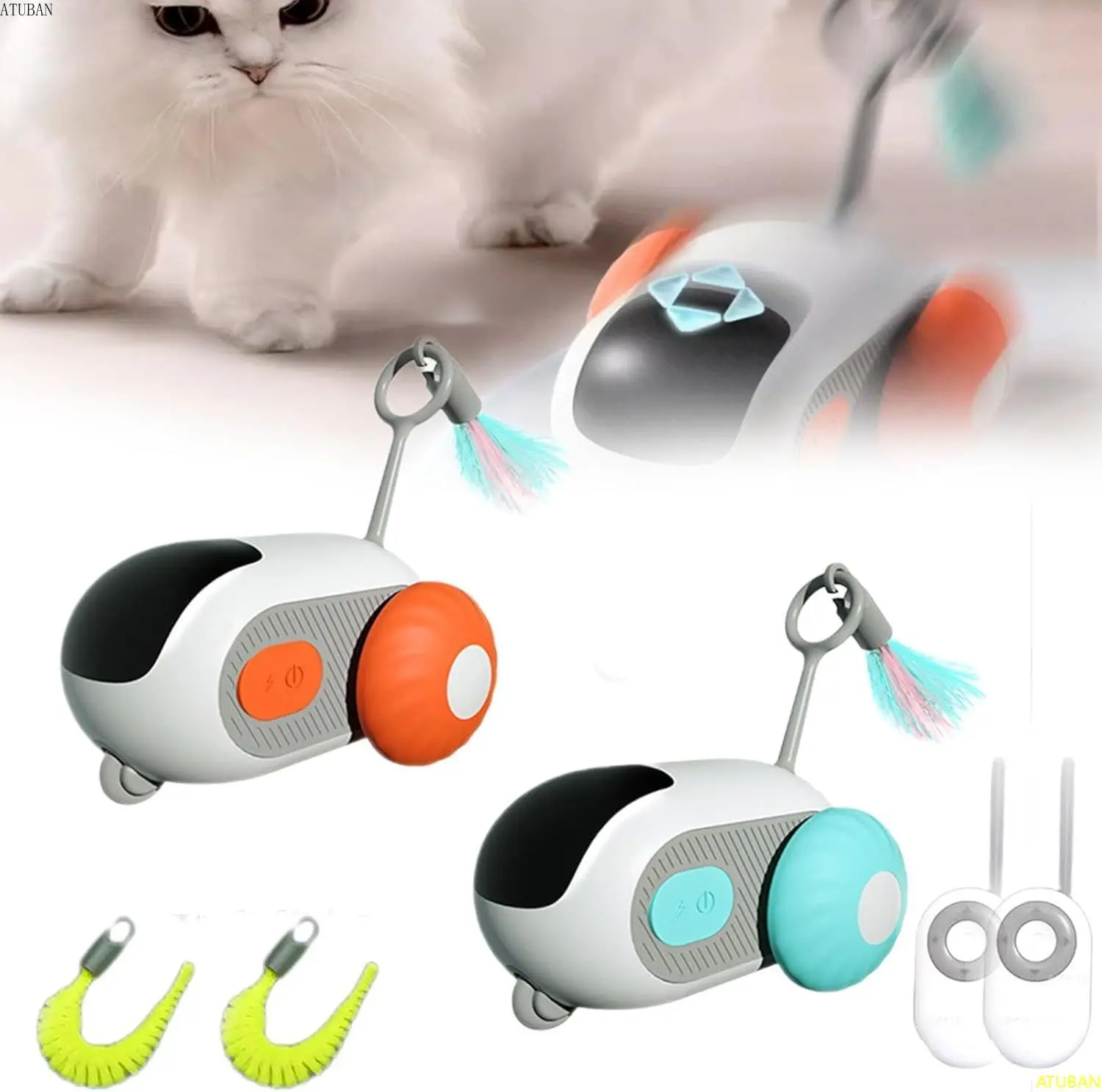 

Crazy Car Remote Control Electric Cat Toy Interactive,Cat Self Happiness Boredom Relief Toy,Intelligent Remote Control Dual Mode