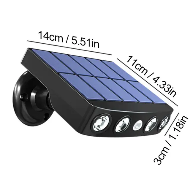 Solar Motion Sensor Lights Outdoor - 4 LED Security Light with 3 Modes, 18650 Battery for Garden/Wall 6