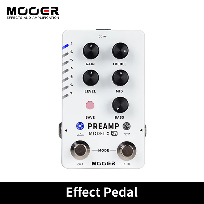 

Модель Mooer PREAMP X X2 педаль предусилителя, цифровые эффекты для гитары, 14 предустановленных имитаций встроенного шкафа, адаптер питания
