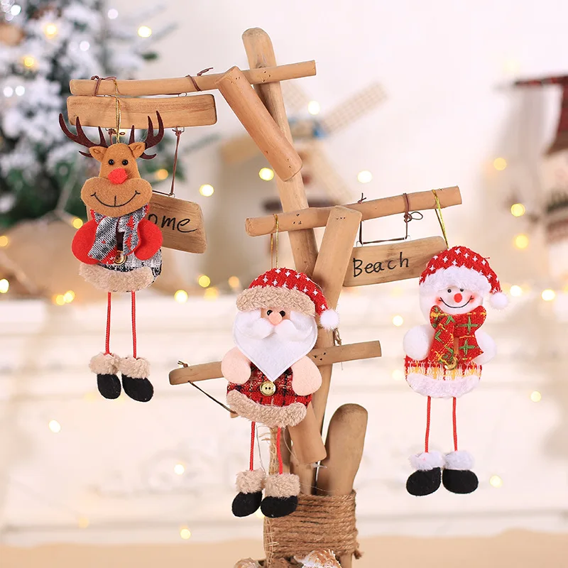 Happy New Year Christmas Ornaments DIY Xmas Gift Santa Claus Snowman Tree Pendant Doll Hang for Home Noel Natal Decorations