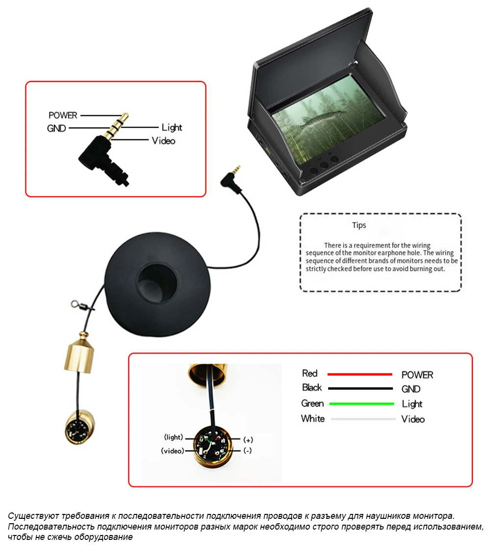 Description Picture 5 of item1pc Underwater Fishing Camera 12-28V Underwater Fishing Vision Camera Waterproof Fish Finder Infrared Light Accessories