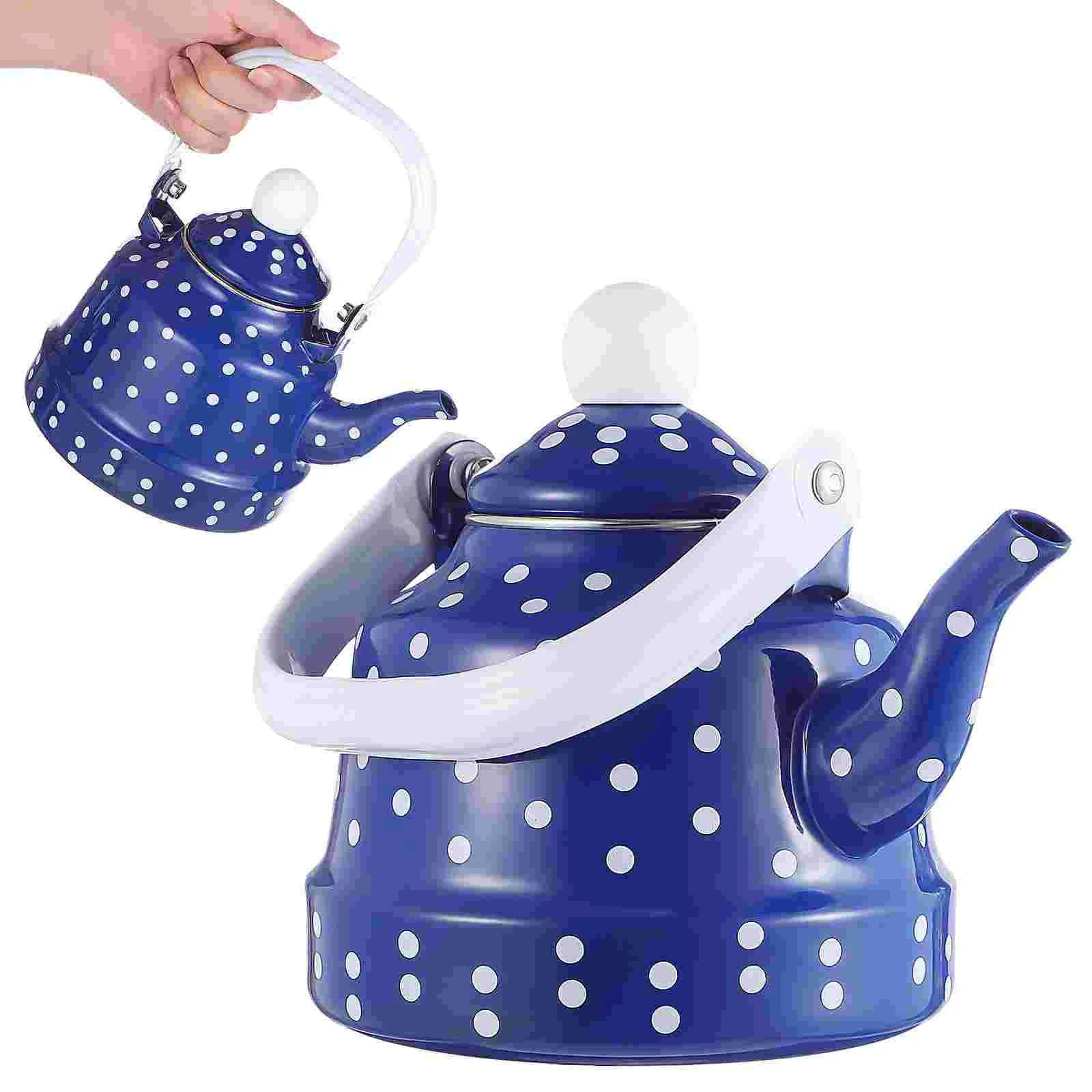 

Ancient Bell Pot Kettle Stovetop Vintage Teapots Kettles Whistling Enamel for Camping House Coffee